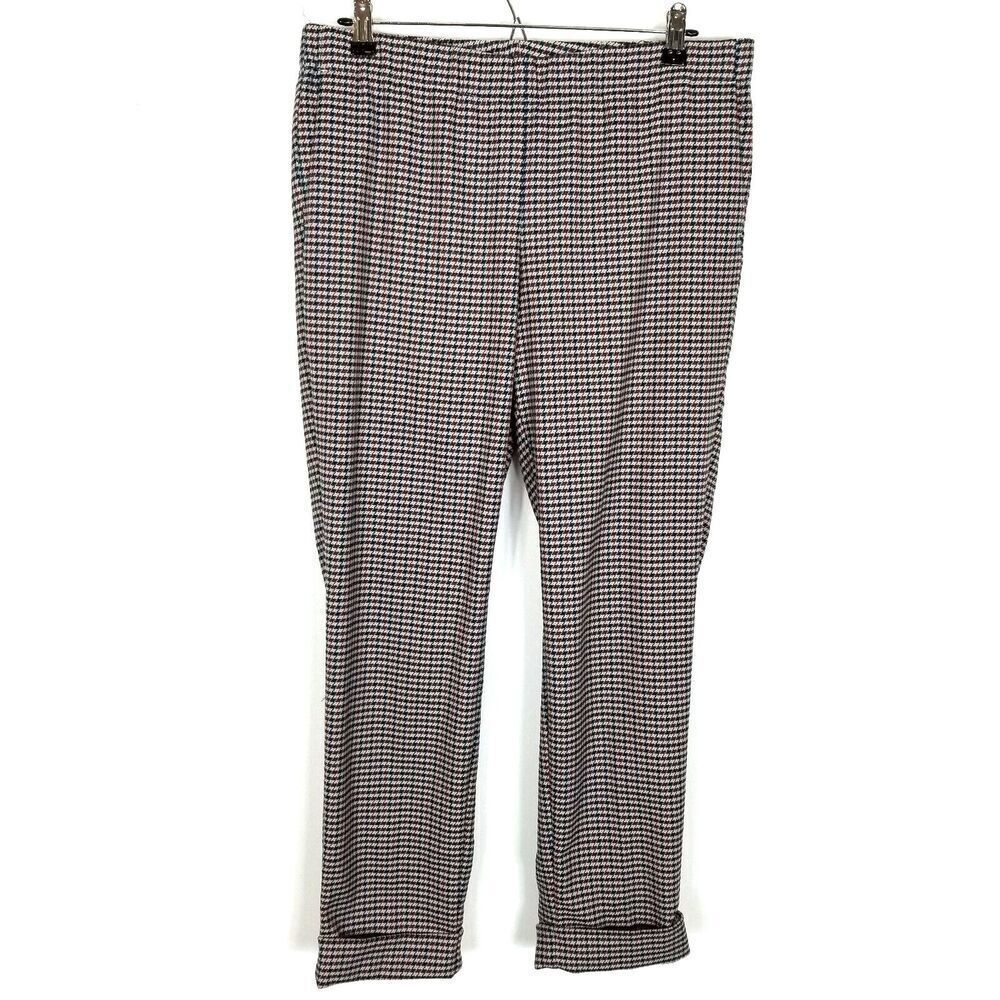 J.Jill Women Houndstooth Pull On ankle Pants Size 12 Multicolor Work